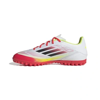 Imagen de adidas F50 Club Football Boots Turf, Botas de fútbol Unisex Adulto, FTWR White/Core Black/Solar Yellow, 46 2/3 EU