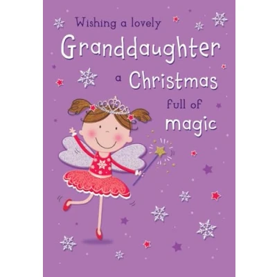 Imagen de Piccadilly Greetings Tarjeta de Navidad personajes, nieta, hada, 17,8 x 12,7 cm