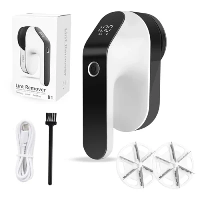 Imagen de Quitapelusas Electrico, Electrico Recargable con 3 Velocidades Ajustables, Removedor de Pelusas Potente y eficiente, Ropa para Sueter/Abrigo Lana/Manta