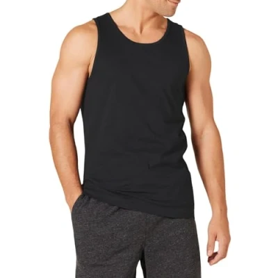 Imagen de Amazon Essentials Camiseta de Tirantes Ajuste Entallado Hombre, Negro, XL