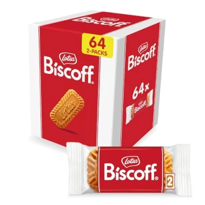 Imagen de Lotus Biscoff Galletas Caramelizadas Envueltas Individualmente cada 2 Ingredientes de Origen Natural Vegano 64x2 992g