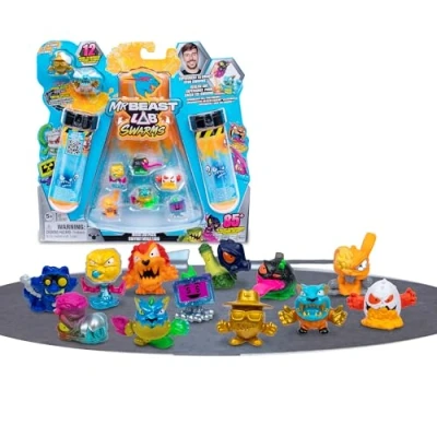 Imagen de MrBeast Swarms Mega Lab 12 Pack S3, Enjambres con Personajes, Agrega Agua, Agita y Revela Las Bestias Coleccionables, Juguete para Coleccionar, +5 años, BTR10200