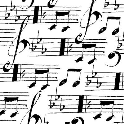 Imagen de Servilletas de papel con diseño partituras musicales, 20 unidades, también para decoupage y decoupage, 33 x cm