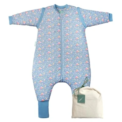 Imagen de molis&amp;co. Pijama Manta con Mangas Desmontables, Calcetines Antideslizantes, TOG 2.5 Estampado Wild Orchid, Algodón 100%, Oeko Tex 100 Certificado, 3 años