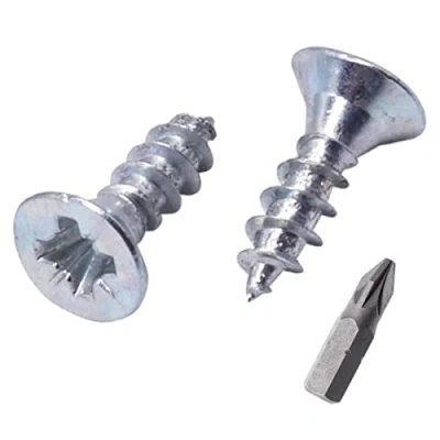 Imagen de SKIR&#039;CO Paquete de 100 tornillos acero chapado en zinc 3,5 x 10 mm, cabeza avellanada Pozidriv, aglomerado, PZ totalmente roscado (100, mm)
