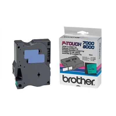 Imagen de Brother TX 751 cinta negro sobre verde 24 mm (original)