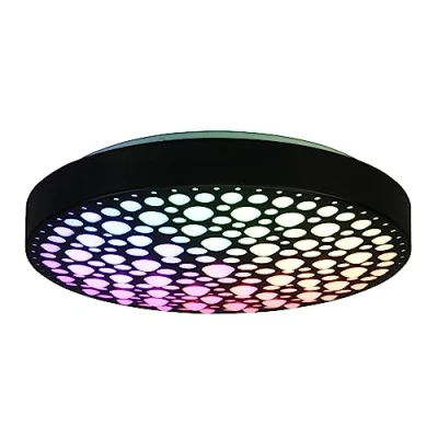 Imagen de Reality, Plafón, Chizu incl. 1 x LED,SMD,22,0 Watt,2700 6000K,2500 Lm. Plástico, Blanco, Cuerpo: estera negra Ø:40,5cm, A:9,0cm Mando a distancia,Regulador integrado,Cambio de color RGB,