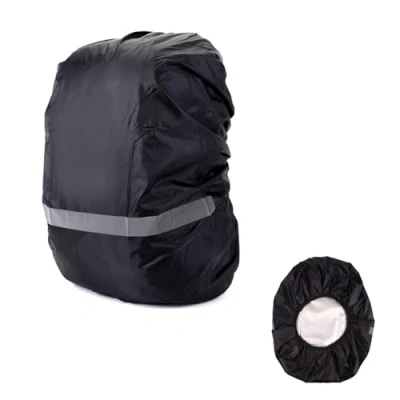 Imagen de MisFun Funda Mochila Impermeable, Chubasquero Mochila, Lluvia Protector de con Tira Reflectante para Exteriores, Viajes, Senderismo, Montañismo, Ciclismo(Negro, S)