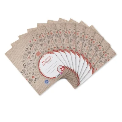 Imagen de Landre 100050218 Recycling Cuaderno (A4, 16 hojas, línea 28, de cuadrícula, margen a izquierda y derecha, 80 g/m², papel reciclado, 10 unidades)
