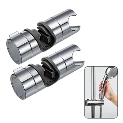 Imagen de KAYLRE 2 PCS Soporte Ducha, Alcachofa Ducha Ajustable 18 25mm ABS de Deslizante Repuesto para cabezal Cursor Brazo sujeción 360 Rotar Bracket, Cromado