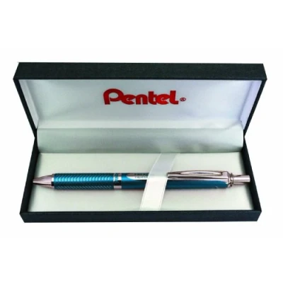 Imagen de Pentel EnerGel BL407S Bolígrafo roller (en caja, ancho de traza 0,35 mm, diámetro bola 0,7 tinta negra), color azul