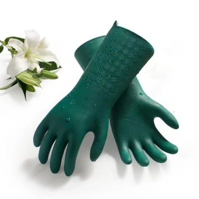 Imagen de Vgo... Guantes Limpieza Largos con forro Reutilizables, Fragante Inodoro, para Hogar Baño Cocina lavar platos Coche, Resistentes contra el Frío&amp;Calor Agua, 1 par