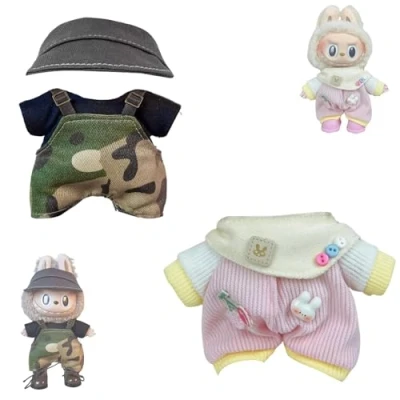 Imagen de 2ud Labubu Ropa para Muñeca de 17cm. 2 Conjuntos y Accesorios Peluche. (Peluche no Incluido).