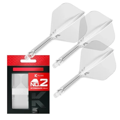 Imagen de Target Darts K Flex Integrated Dart Flight and Shaft, No.2 Claro (Intermedio) Pack De 3 No 2, Precisión Moldeada 2 En 1 Plumas Y Sonda para Dardos Accesorios Profesionales