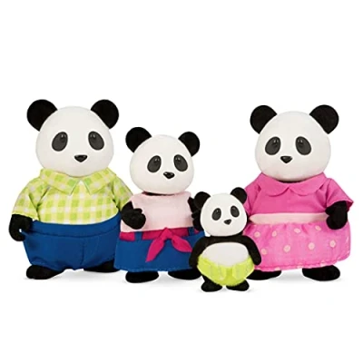Imagen de Li&#039;l Woodzeez 6154M Skyhopper Panda Family Juego de 5 Piezas con Figuras en Miniatura y Libro Cuentos Juguetes Animales Accesorios Acc para niños a Partir 3 años, Multi