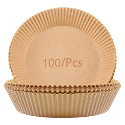 Imagen de Papel para Freidora de Aire 100 Piezas, 16x4.5 cm Grado comida papel, Pergamino Antiadherente Desechable sin Perforar para, uso en Freidoras Microondas Hornos