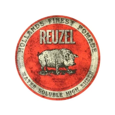 Imagen de Reuzel Red Water Soluble High Sheen Pomade No reseca Brillo intenso y fijación fuerte durante todo el día sin resecar Fácil de aclarar Fragancia sutil vainilla cola Fórmula vegana 35g