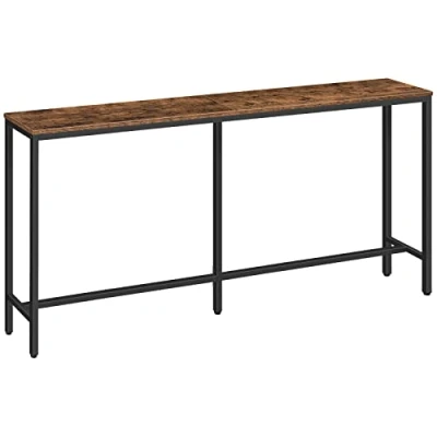 Imagen de MAHANCRIS Mesa de Entrada, Aparador Entrada Estrecha, Sofá 160 cm, Recibidor Larga, Adecuada para Salón, Dormitorio, Robusta y Estable, Marrón Vintage ACTHR16001Z