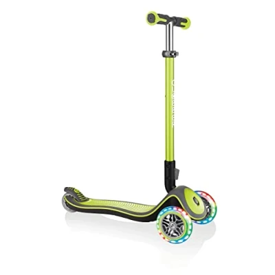Imagen de Globber Patinete Unisex Juvenil Elite Deluxe Verde con Ruedas Luminosas, Talla única