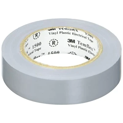 Imagen de 3M TGRA1510 Temflex 1500 Cinta aislante de vinilo (15 mm x 10 m, autoadhesiva), color gris