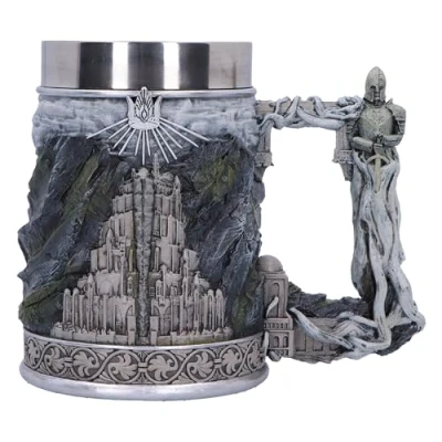 Imagen de Nemesis Now Jarra de Gondor Lord of the Rings 15,5 cm, resina, producto oficial del Señor los Anillos, taza cerveza Gondor, inserto acero inoxidable, fundido en la mejor pintado