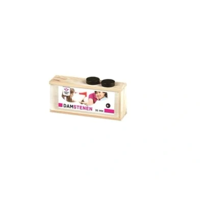 Imagen de 35mm hardwood Draughts pieces (2x20) in wooden box