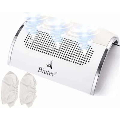 Imagen de Biutee Aspirador Polvo de uñas 40W con 2 bolsas recogida polvo, Ventilador arte Profesional Colector para Limpieza Uña