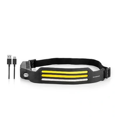 Imagen de InnovaGoods® linterna frontal, linternas LED alta potencia 10 modos de iluminación, cabeza Luz 3x30 SMD Temperatura color 550 620K, frontal recargable, Elástico Ajustable.