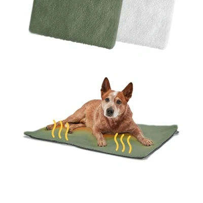Imagen de PiuPet® Manta térmica Perro I 90x60cm Autocalentado Sin Electricidad y baterías Perros Cojín de Calor Innovador e ecológico termica Mascota Verde