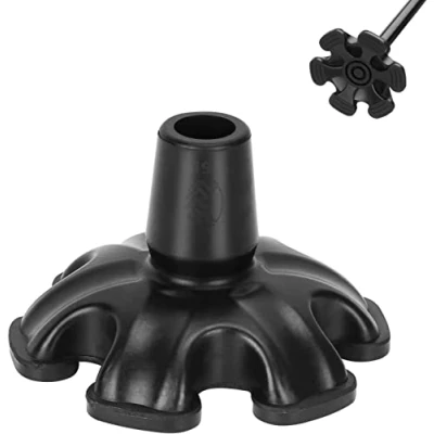 Imagen de supregear Puntas de Bastón con 6 Prong, 1 Paquete 19 mm Heavy Duty Antideslizante Apoyo Autoportante Reemplazo Punta Goma para Caña Caminar Multch Accesorio Plegable