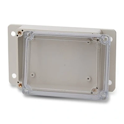 Imagen de EDI TRONIC carcasa caja recinto industrial vacío en plástico ABS con pestañas de montaje y cubierta transparente 115x85x35mm 83 110803T IP66