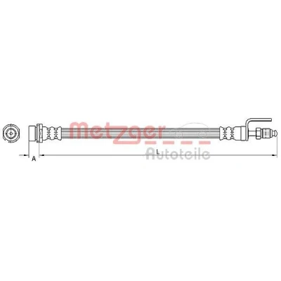 Imagen de METZGER 4110801 Latiguillos de Freno 360 FORD: Transit Mk6 Furgón