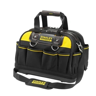 Imagen de STANLEY FATMAX Bolsa de Herramientas Acceso Múltiple, Estructura Rígida, Tamaño 41x29x24 cm, Bolsillo frontal con cierre, Asa ajustable, a las herramientas, FMST1 73607