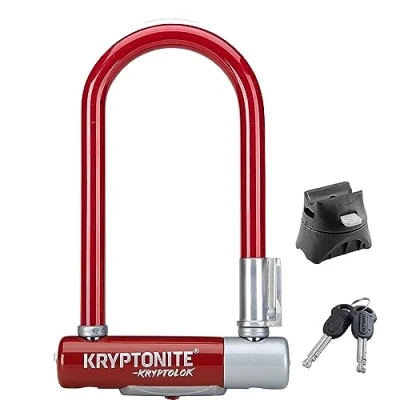 Imagen de Kryptonite ANTIRROBO U KRYPTOLOK Mini 7 w/FLEXFRAME Bracket (82x178) Merlot Candado de U, Red, 7cmx15cmx24cm