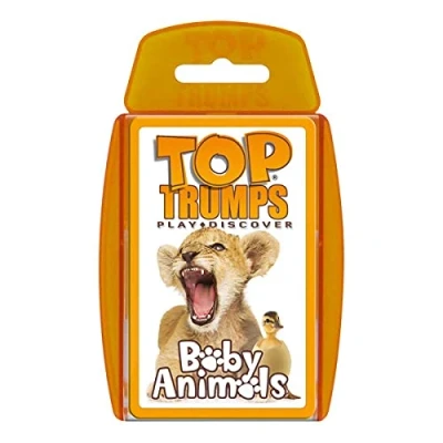 Imagen de Top Trumps Juego de Cartas Baby Animals Classics, descubre Algunos Datos interesantes en Este Educativo Que Incluye el Peso un Gorila bebé, más 2 Jugadores, es Gran Regalo para Mayores