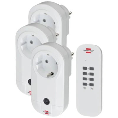 Imagen de Brennenstuhl Comfort Line Set de 3 enchufes Radio (enchufes inalámbricos para Uso en Interiores, Mando a Distancia, Control)