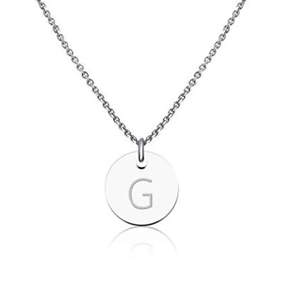Imagen de GOOD.designs ® Collar de letras para señoras I nombre con letra en plata mujer inicial (G)