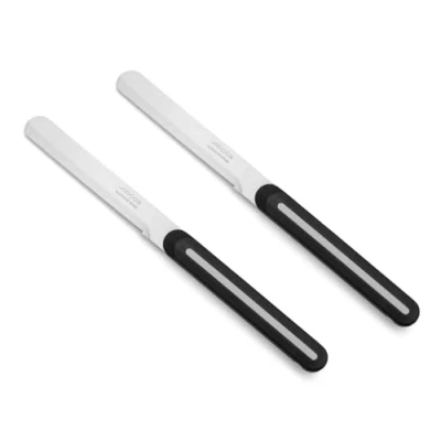 Imagen de Arcos Serie B Line Juego de 2 Cuchillos Mesa Desayuno Hoja Serrada Acero Inoxidable NITRUM 100 mm Mango Polipropileno Color Negro