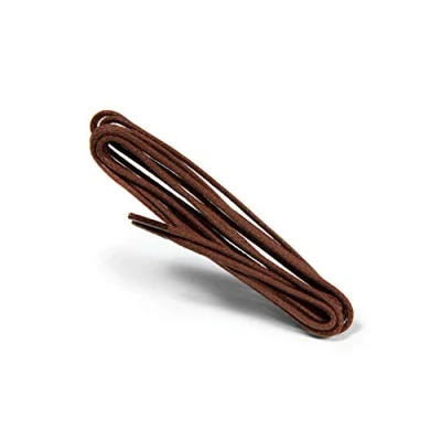 Imagen de Kaps Cordones Finos Redondos Encerados, de Calidad 2 mm 100% Algodón para Calzado Casual y Moda, 1 par (60 cm 24 pulgadas 3 a 4 pares ojales / 76 Marrón)