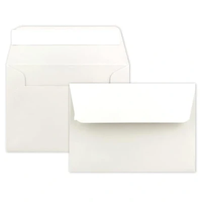 Imagen de Karten und Co. Sobres para invitación (25 unidades, B6, 12,5 x 17,5 cm, cierre autoadhesivo, 120 g/m², solapa ancha y elegante, 25 unidades), color blanco