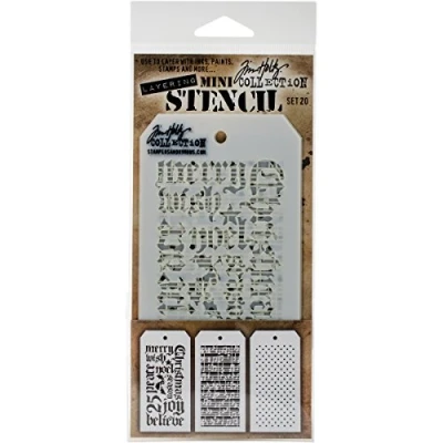 Imagen de Stampers Anonymous MTS020 Tim Holtz Juego de plantillas para manualidades (3 unidades), multicolor