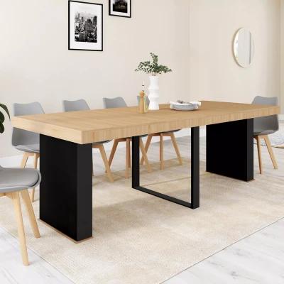 Imagen de IDMarket Mesa Consola extensible Eden 10 personas 235 cm Madera y Negro