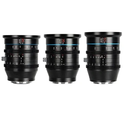Imagen de SIRUI Jupiter Macro T2 Full Frame Cine Prime Lens Set (24mm, 35mm y 50mm Cinema Set), para cámaras con Montura EF, Compatible BMPCC 6k, 6k pro, EOS C300 Mark III, C500 II