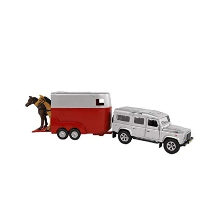 Imagen de Toymaster Kids Globe Land Rover Defender with Horse Trailer, Assorted Color