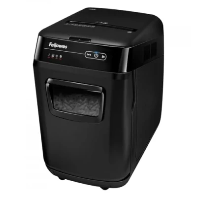 Imagen de Fellowes Destructora trituradora automática de papel, corte en partículas hasta, Negro, 200 Hojas