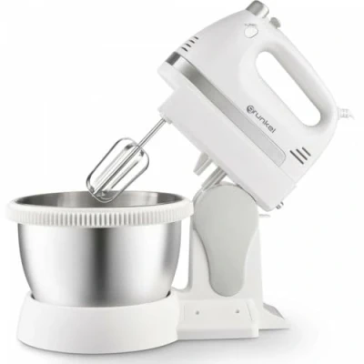 Imagen de Grunkel Batidora de varillas Amasadora Para Repostería 5 velocidades AM 350TURB05BOWL Incluye Bowl y dos diferentes mezclar Amasar, Panadería Blanco (350W)