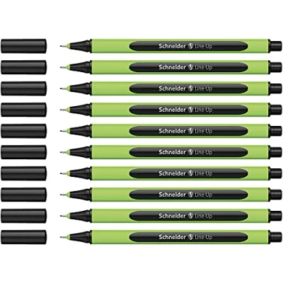 Imagen de Schneider Line Up Rotuladores de punta fina (grosor trazo 0,4 mm, plástico base biológica, 10 unidades), color negro