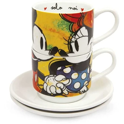 Imagen de Egan PWM02I/V Juego de Tazas café, Modelo Sweet Love, Porcelana, Verde, 2 Unità (Confezione da 1),