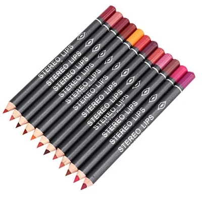 Imagen de 12 colores de juego lápices delineadores labios mate relleno delineador terciopelo larga duración suaves impermeables