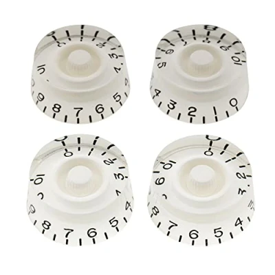 Imagen de Musiclily Pro Zurdas Imperial Pulgadas Tamaño Botones de Potenciómetros Speed Knobs Perillas para USA Guitarra Eléctrica Les Paul Style, Blanco (Juego 4)